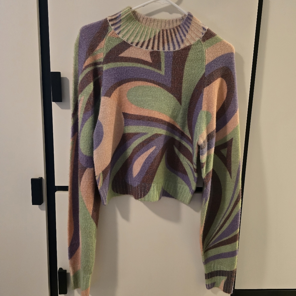 Urban Outfitters Pastel Swirl Turtleneck Sweater